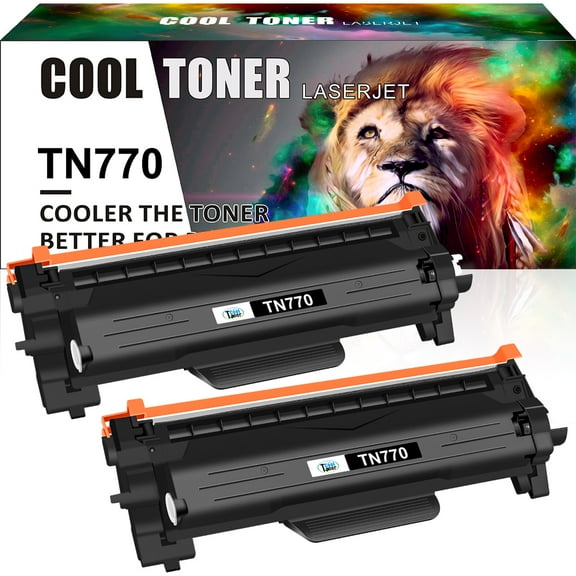 Cool Toner Compatible Toner Replacement for Brother TN770 TN 770 TN-770 High Yield (Black, 2-Pack)