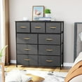 thumbnail image 3 of Pellebant 9 Drawers Fabric & Steel Extra Wide Dresser Storage Tower in Gray, 3 of 8