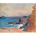 thumbnail image 2 of Gauguin, Paul 23x20 Gold Ornate Wood Framed with Double Matting Museum Art Print Titled - Breton Coast, 2 of 4