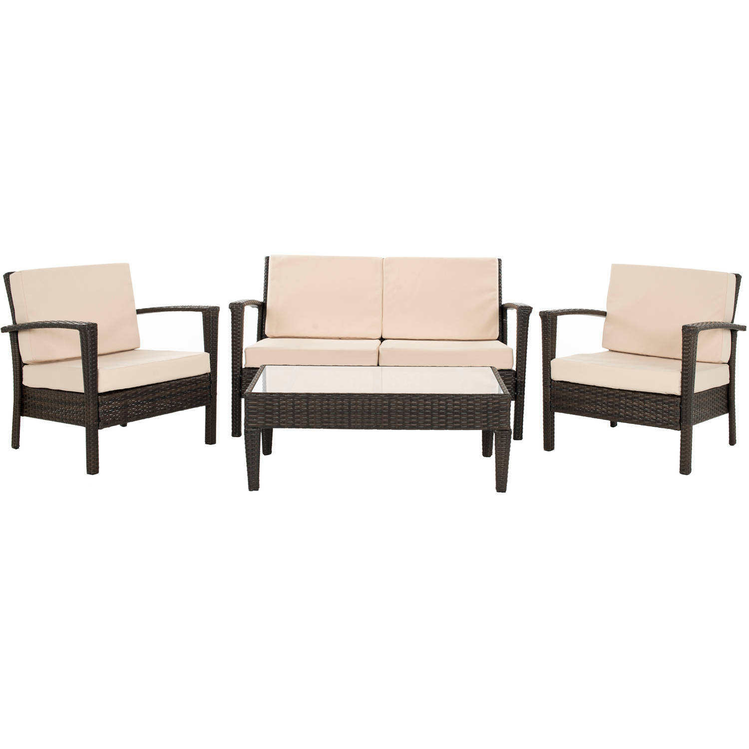 Safavieh Piscataway 4-Piece Wicker Outdoor Set