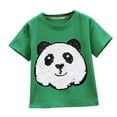 thumbnail image 2 of YMNXA Big Boys Girls T Shirts Short Sleeve Round Neck Cartoon Animal Print Comfortable Breathable Top For Daily Wear Green 5-6 Years, 2 of 6