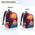thumbnail image 2 of Disketp Neon Sunset Cyberpunk Cityscape print Canvas Backpack Lightweight Travel Daypack Student Rucksack Laptop Backpack-Small, 2 of 5