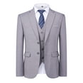 thumbnail image 3 of Cloudstyle Men's 3-Piece 2 Buttons Slim Fit Solid Color Jacket Smart Wedding Formal Suit, 3 of 7
