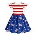 thumbnail image 6 of MKOSPLRT Red White Blue Party Dress Girls Fly Sleeve American Flag Dress Crewneck Stars Striped A Line Dress 2025 Patriotic Shirt Collection, 6 of 6