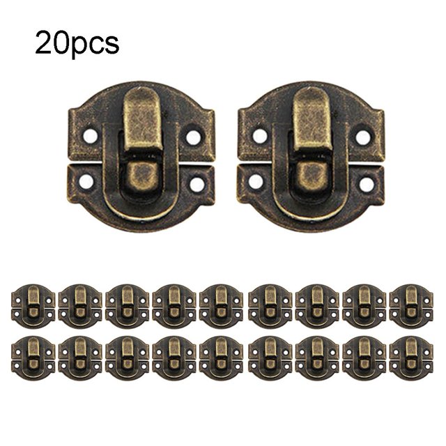 Bgsha 20PCS Antique Hasp Lock Clasp For Jewelry Box Suitcase Hasp Wooden Box Latch