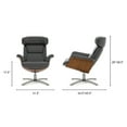 thumbnail image 5 of Jennifer Taylor Home Jovan 31.5" Mid-Century Modern Genuine Leather Recliner Lounge Chair, Shadow Gray Leather, 5 of 9