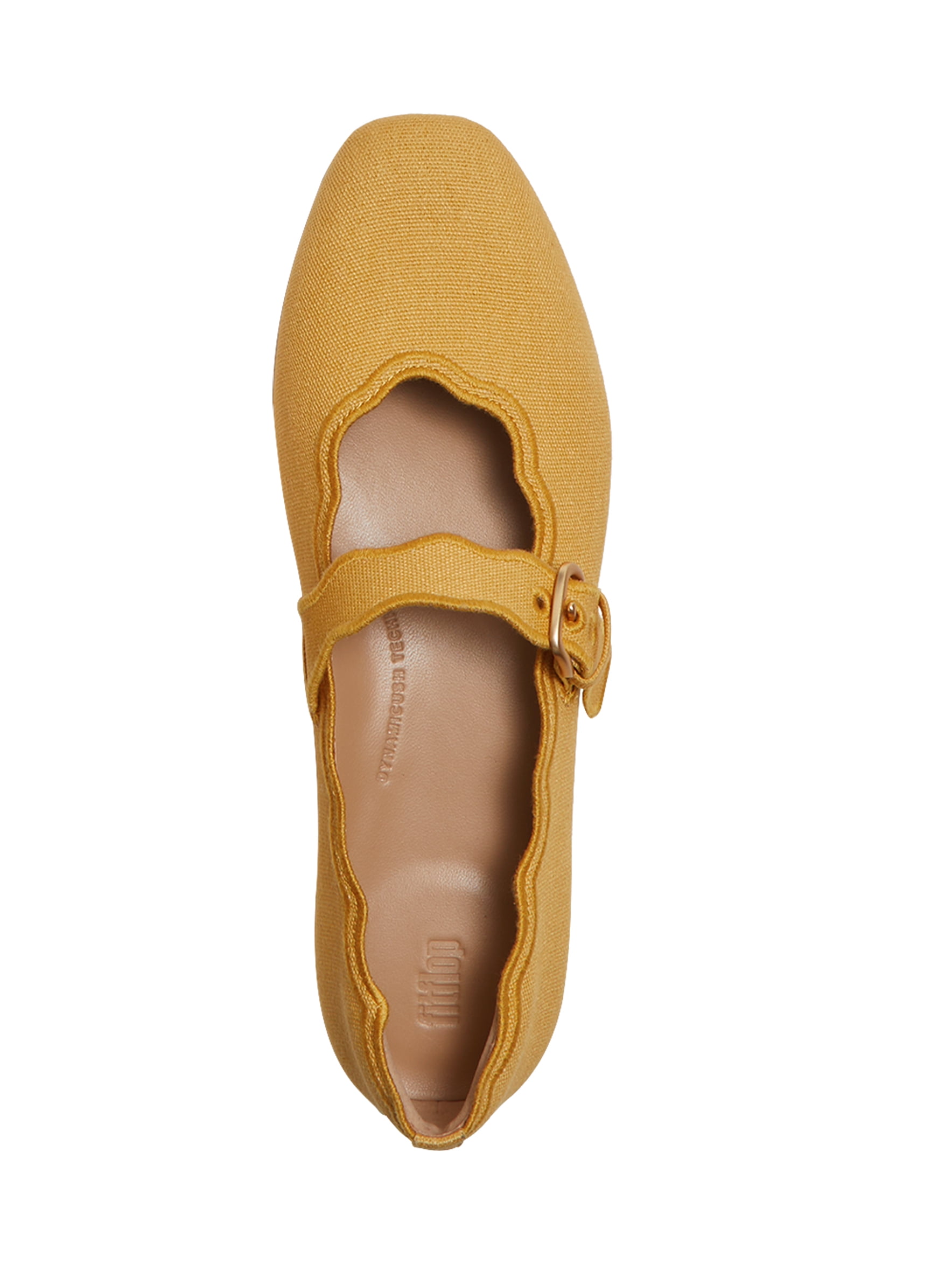 Fitflop Women's Delicato Wave-Edge Canvas Mary Jane Flats