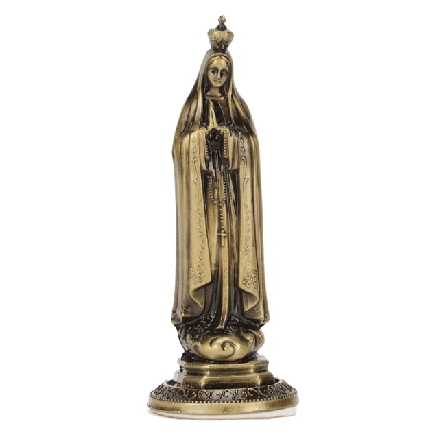 Mini estatua de la Virgen María tallada a mano, fácil de limpiar, inodora, duradera, de aleación de zinc, vívida y decorativa, decoración de bronce RF TL002