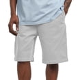 thumbnail image 5 of VV AVEORS Plus Size Men'S Relaxed Fit Cargo Shorts Casual Elastic Waist Summer Solid Color Shorts With Back Patch Pocket Light Gray 2XL, 5 of 5