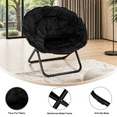 thumbnail image 4 of Gaildon Foldable Moon Saucer Chair with Mental Frame, Black, 4 of 8