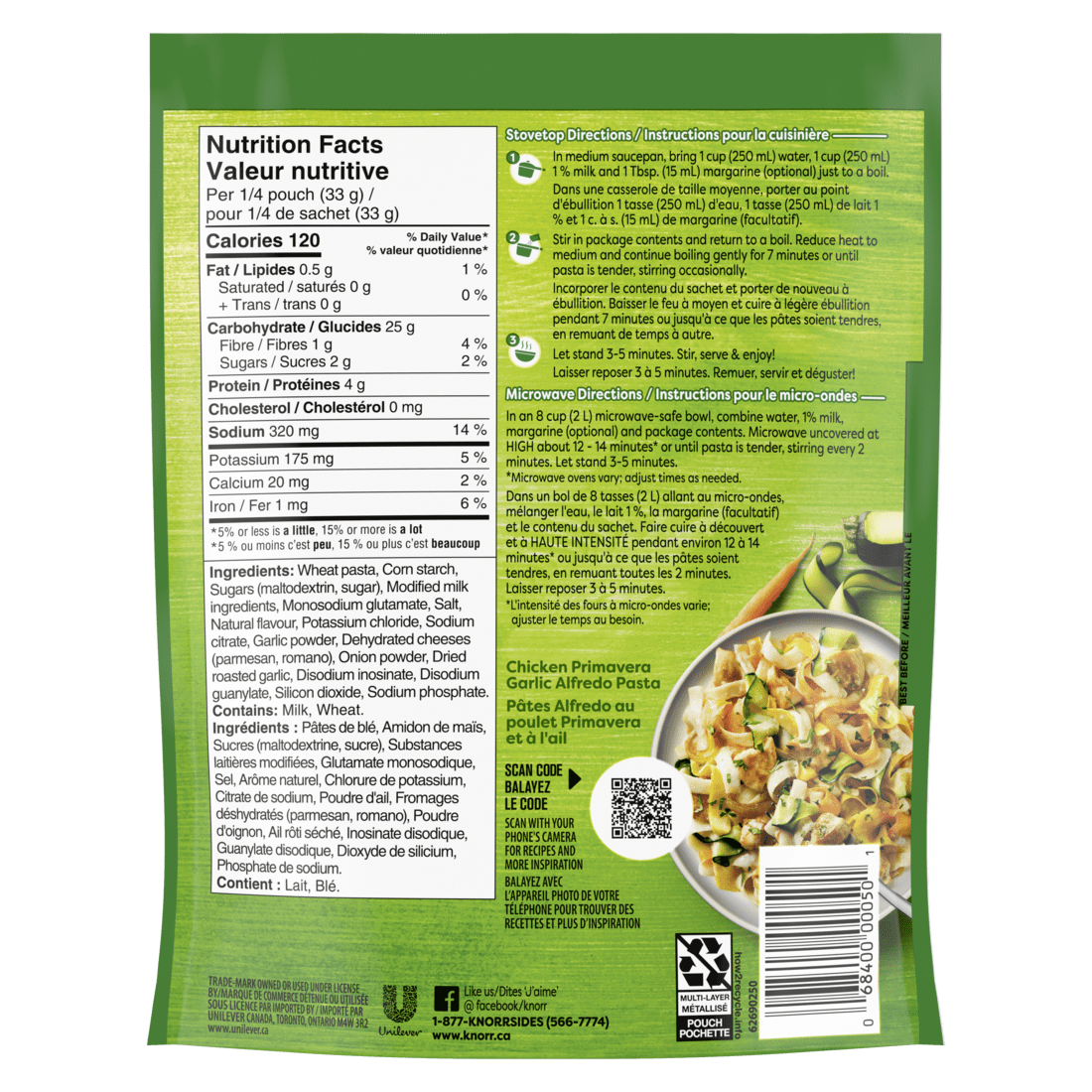Pates Knorr Sidekicks Fettuccine Alfredo à l’ail 133GR 133 g Plats d'accompagnement