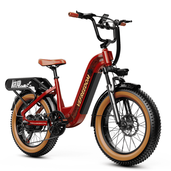 vefreedom Electric Bike for Adults with Peak 500W Motor, 48V 20Ah Removable Battery Fast Ebike,20" x4.0 Fat Tire Commuting Electric Mountain Bike,7-Speed, Step-Thru Bicycle