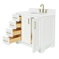 thumbnail image 5 of ARIEL Taylor 36 Inch Right Offset Rectangle Sink Bathroom Vanity With Carrara White Quartz Countertop 1.5 Edge In White, 5 of 7