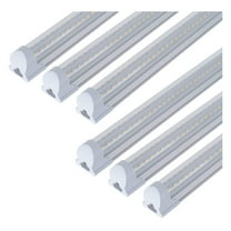 6 Pack T8 Led 6FT 54W Integrated V Shaped LED Cooler&Freezer Tube,Linkable White Daylight 6000k Garage Lights, Indoor Shop Lights for Supermarkets,Grocery Stores with On/Off Switch Cable Clear Cover