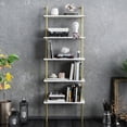 thumbnail image 4 of Paula 5-Tier Wall Mount Bookshelf, Gold, 4 of 9