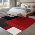 thumbnail image 5 of Red Black Grey Geometric Large Area Rugs for Bedroom Living Room, Soft Non Slip Carpet Bedside Rug, Abstract Modern Irregular Rectangular Floor Cover Kitchen Accent Rug 5'x7' for Dining Room/Office, 5 of 9