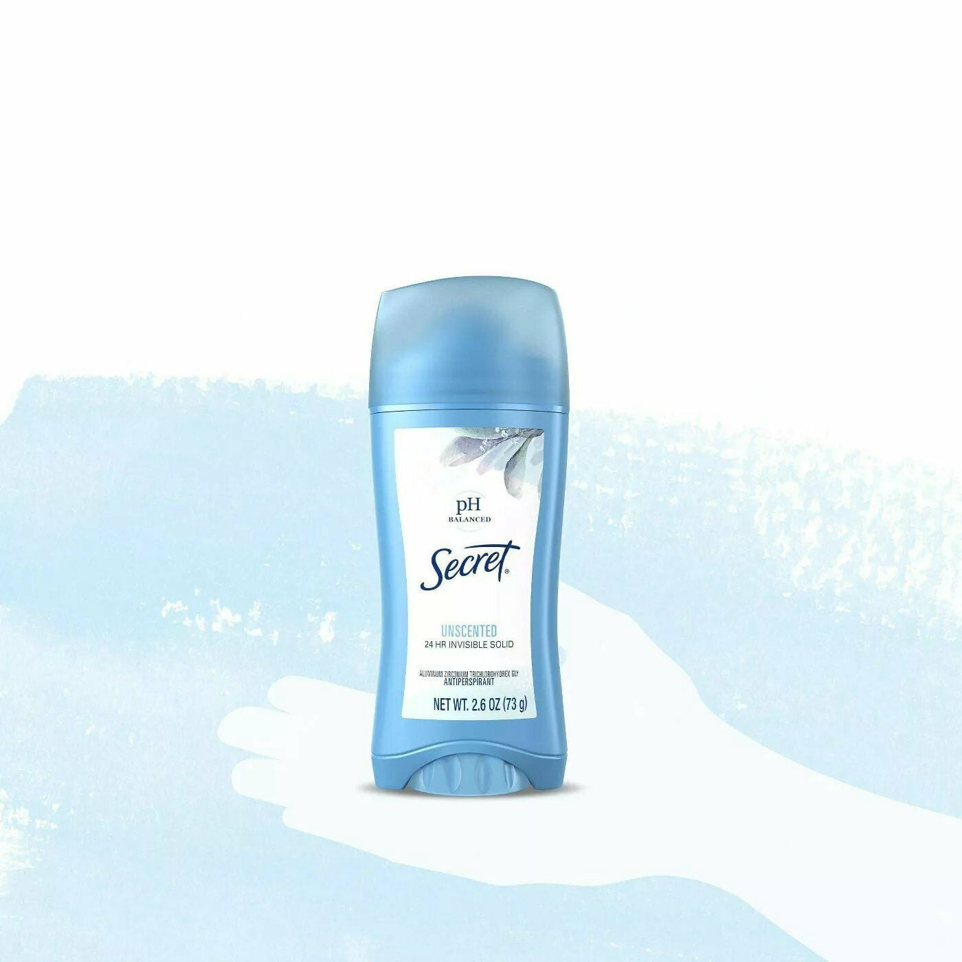 Secret Invisible Solid Antiperspirant Deodorant Unscented 2.6 oz, Pack of 6