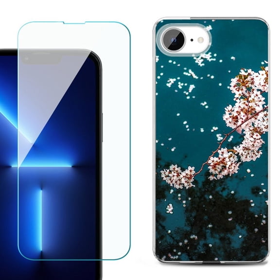 Phone Case for iPhone 17e, with Screen Protector, by OneToughShield - Night Blossom