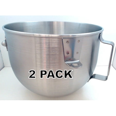 

2 Pk KitchenAid Stand Mixer 4.5 QT SS Bowl w/Handle AP4371290 W10146362