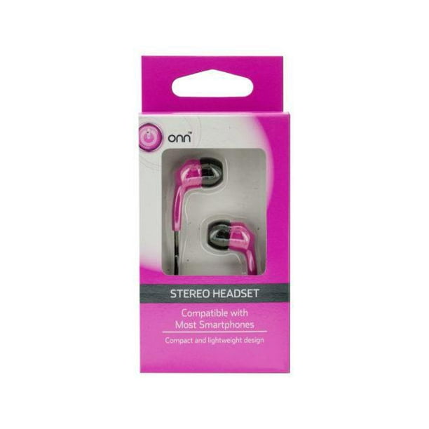 Onn Stereo Earbuds Pink