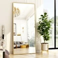 thumbnail image 6 of BEAUTYPEAK 71"x26" Full Length Mirror Oversized Rectangle Body Dressing Floor Mirrors for Standing Leaning, Gold, 6 of 9