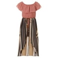 thumbnail image 5 of Big Girls 2 Ways Ruffle Hi Lo Maxi Skirt Romper Belt Jumpsuit Romper USA Rose 12 (2J1K42S), 5 of 5