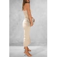 thumbnail image 2 of Womens Summer Bodycon Maxi Tube Dress Ribbed Strapless Side Slit Long Going Out Elegant Party Dresses, 2 of 15