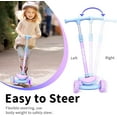 thumbnail image 3 of Kids 3 Wheel Scooter with LED Light- Wheels, Adjustable Height for Ages 3-12, 3 of 7