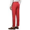thumbnail image 3 of INSPIRE CHIC Men's Plaid Slim Fit Flat Front Dress Pants with Pockets 32 Red Black, 3 of 6