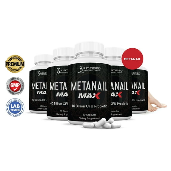 (5 Pack) Metanail Max 40 Billion CFU Probiotic Nail Support 300 Capsules