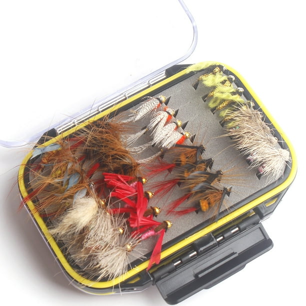 64pcs Fly Fishing Flies Fly Fish Lure Kit Fly Fishing Gear Biomimetic  Insect Lures with Fly Box 