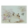 thumbnail image 1 of Cat Cutting Board, Vintage Themed Floral Image with Kitten and Butterfly in Pastel Tones, Decorative Tempered Glass Cutting and Serving Board, in 3 Sizes, by Ambesonne, 1 of 2