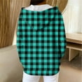 thumbnail image 6 of Atogsazn Womens Zip Up Hoodies Casual Plaid Long Sleeve Hooded Sweatshirt Fall Winter Jacket Outerwear Coat Clothes Tops 04-Mint Green XL Fashion, 6 of 8