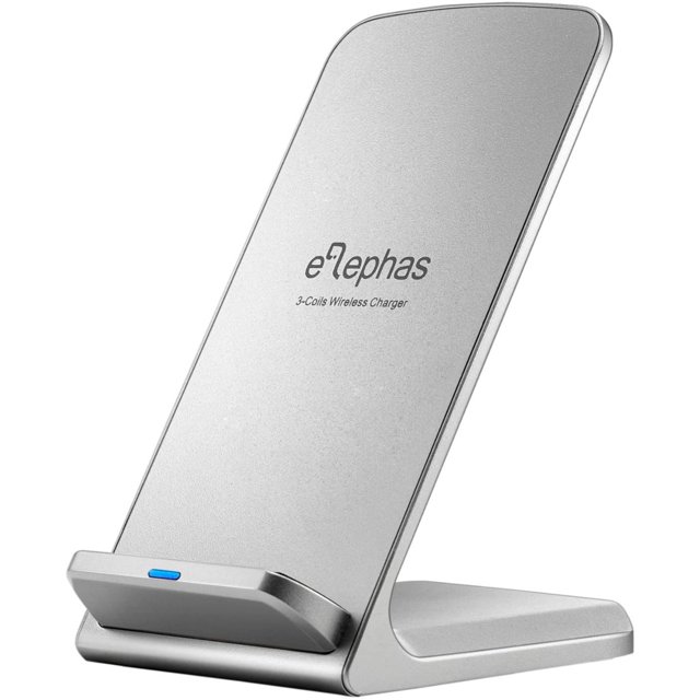 Chargeur Sans Fil pour iPhone 8/ 8 Plus/ X, ELEPHAS Chargeur Sans Fil Rapide 2 Bobines Qi Support de Charge Sans Fil Rapide pour Samsung Galaxy Note8, S8, S8 Plus, S8+, S7, S6 Edge Plus, Note 5 Noir (Sans Adaptateur CA)