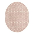 thumbnail image 5 of Unique Loom Moroccan Trellis Shag Collection Area Rug - Meknes (7' 10" x 10' Oval Light Pink/Ivory), 5 of 6
