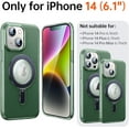 thumbnail image 6 of for iPhone 14 Case [Not Yellowing] [Military Grade Protection] [No.1 Strong Magnets] Magnetic Metal Matte Built-in Compatible with MagSafe Stand Case 6.1 inch 2022, Alpine Green, 6 of 12