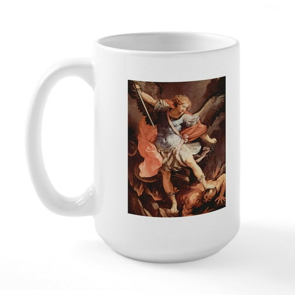 CafePress - Saint Michael Large Mug Mugs - 15 oz Ceramic Large White Novelty Mug