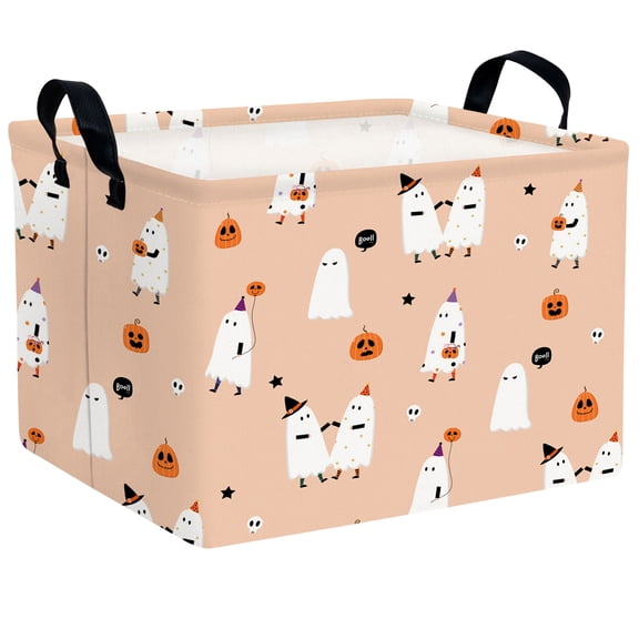 MYFLOCY Halloween Gift Basket for Kids Foldable Baby Candy Storage Bin Party Decor(Boys Girls Ghosts Dancing)