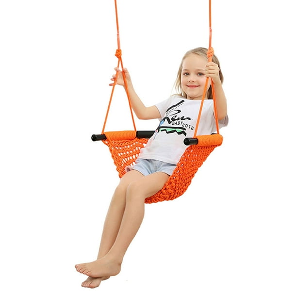 Kids Swing Heavy Duty Hand Woven Rope Swing Seat for Backyard Home