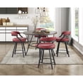 thumbnail image 5 of Lexicon Oxton Metal & Faux leather set of 2 Swivel Counter Height Chair in Red, 5 of 5