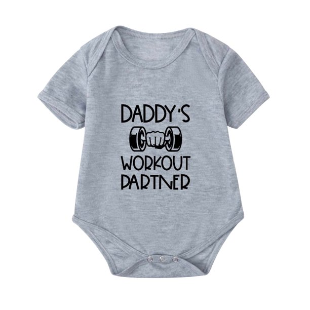 Body De Bebé Canastilla Onesies Para Niños Pequeños Niñas Niños Camiseta De Manga Corta Con Estampado De Letras Mono Romper Gris Odeerbi LM103-6089
