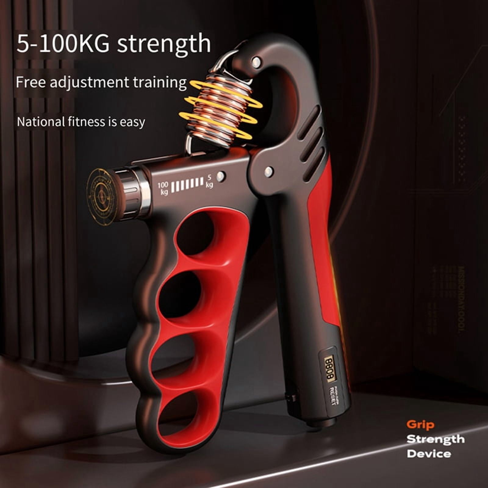 Adjustable Electronic Counting Hand Grip Strengthener for Men Women Adult Muscle Recovery Fitness Red,2 x Grip Trainer,Red