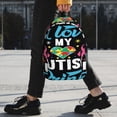 thumbnail image 2 of Lukts I Love My Autism Pattern 15 Inch Student Backpack, Waterproof Laptop Backpack with Adjustable Shoulder Straps, Lightweight Travel, Campus Backpack, Unisex, 2 of 6