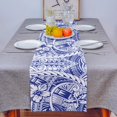 Table Runner Polynesian Ethnic Texture Blue Home Wedding Table Flag Mat ...