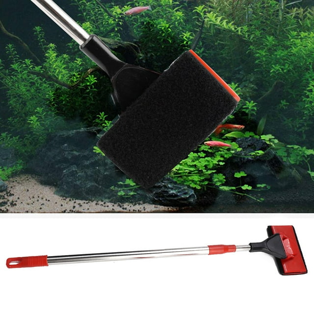 Ccdes Algae Scraper, Aquarium Cleaner,Telescopic Aquarium Fish Tank Cleaner Algae Scraper Brush Fish Tank Glass Scrubber