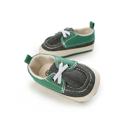 

SIMANLAN Infant Flats Casual Canvas Sneakers Slip On Crib Shoes Baby Boys Comfort Moccasin Newborn First Walkers Green 18-24 months