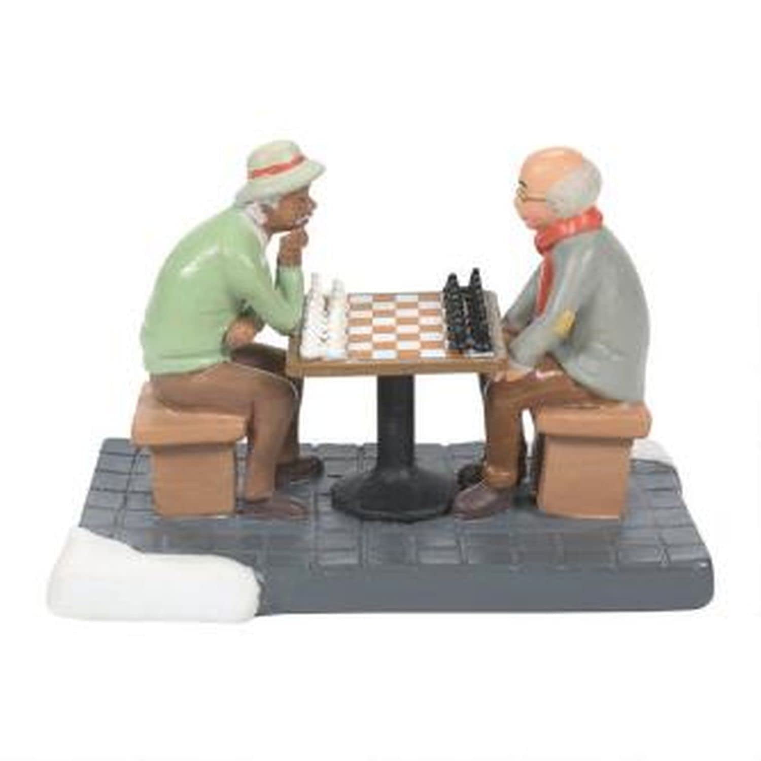 Department 56 Christmas Village Chess Players Figurine - "Perhaps The Queen's Gambit" Holiday Decor
