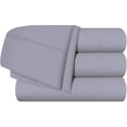 thumbnail image 3 of Split Queen Size - Microfiber Fabric 5 Piece Split Queen Sheet Set - 12" Inch Deep Pocket Adjustable Bed Sheets, Silver Solid, 3 of 7