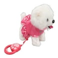 thumbnail image 4 of Perro de peluche electrónico interactivo para niños pequeños, juguete para caminar, cantar y con correa de control remoto, color rosa, 4 of 14