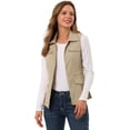 thumbnail image 1 of Chaleco Allegra K con cremallera y bolsillos sin mangas Anorak Utility Caqui XS, 1 of 6